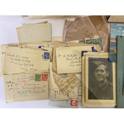 13 - Collection of Military ephemera from WW1 and WW2 comprising of letters, photo's and paperwork.