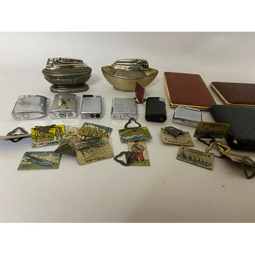 21 - Collection of vintage lighters and cigarette cases.