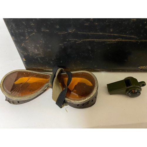 23 - Selection of Military items in strong box.