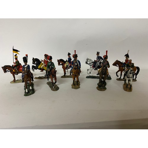 47 - 10 x Del Prado metal figures on horseback