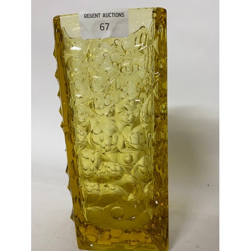 67 - Rosice Sklo union amber glass vase by Jini Brabec