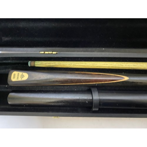 77 - 4 piece snooker cue in carry case