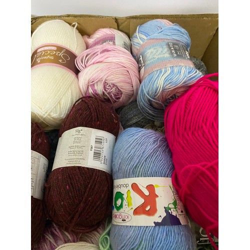 53 - 20 x 100g balls of wool in mixed colours and makes.