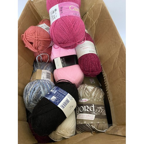 54 - 20 x 100g balls of wool in mixed colours and makes.