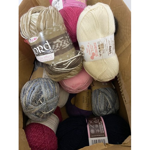 54 - 20 x 100g balls of wool in mixed colours and makes.