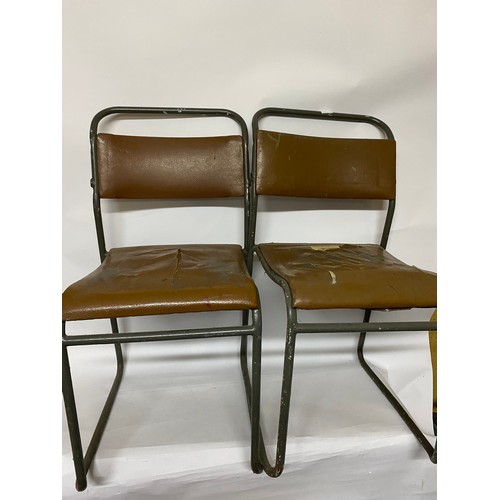 25 - 2 vintage metal stacking chairs.