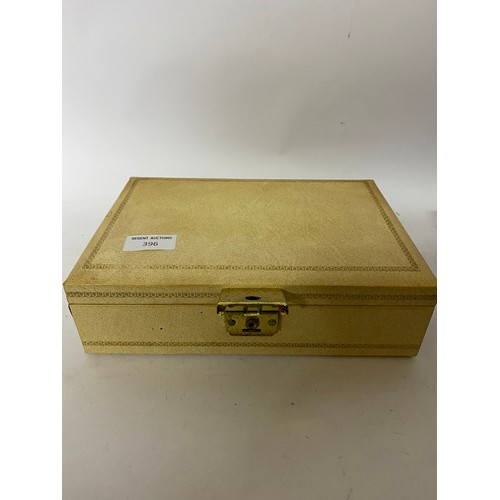 396 - Jewellery box filled with costume jewellery