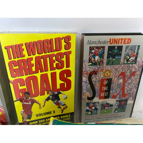 405 - Collection of Manchester United memorabilia including programmes, videos, books etc