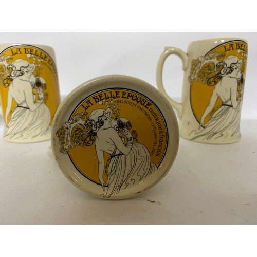 408 - Selection of 5 x vintage La Belle Epoque tankards