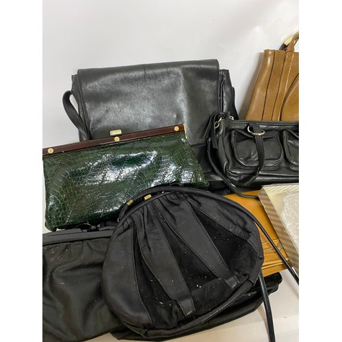 423 - Selection of 10 x vintage handbags, makes include Liz Claiborne, Tula,