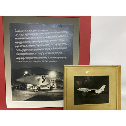 427 - Framed picture and info detailing the cancelled TSR2 and it's 1st supersonic flight in Feb 1965