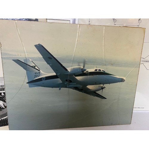 428 - Selection of aircraft pictures, blue prints and mugs etc