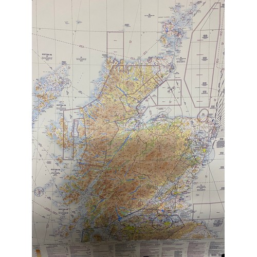 434 - 5 x aeronautical charts 1:500000, 2 of Southern England, 1 of Northern England, 1 of Scotland, Orkne... 