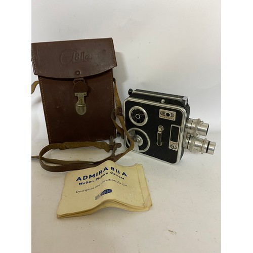 437 - Meopta Admira 8 IIa 8mm movie camera in original case with instruction book and