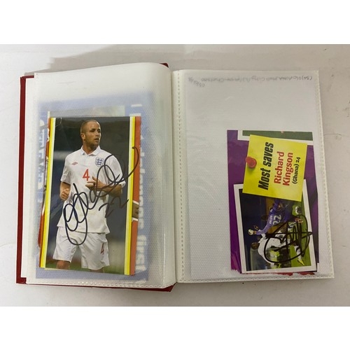 32 - Album of original football autographs including Paul Scholes, George Wood, Brian Marwood, Gordon Cow... 