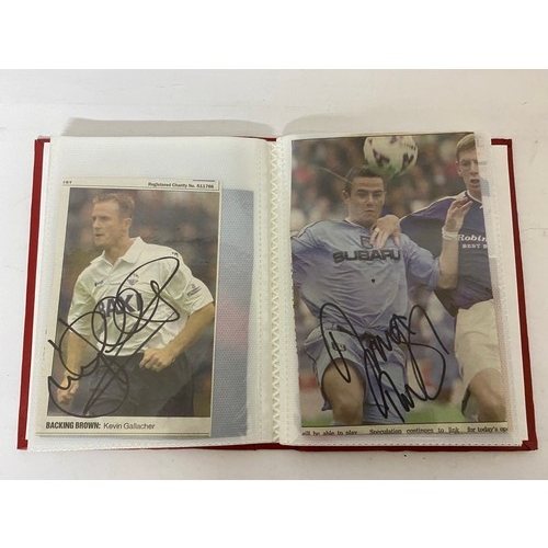 32 - Album of original football autographs including Paul Scholes, George Wood, Brian Marwood, Gordon Cow... 