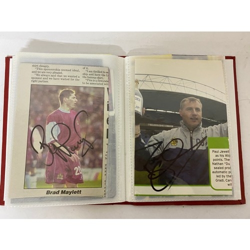 32 - Album of original football autographs including Paul Scholes, George Wood, Brian Marwood, Gordon Cow... 