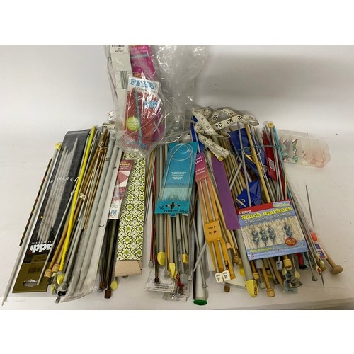 56 - Bag of knitting needles and crochet hooks