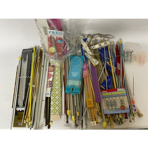 56 - Bag of knitting needles and crochet hooks