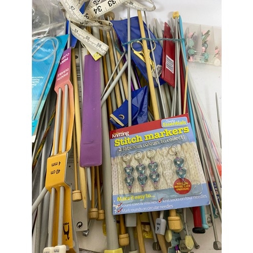 56 - Bag of knitting needles and crochet hooks