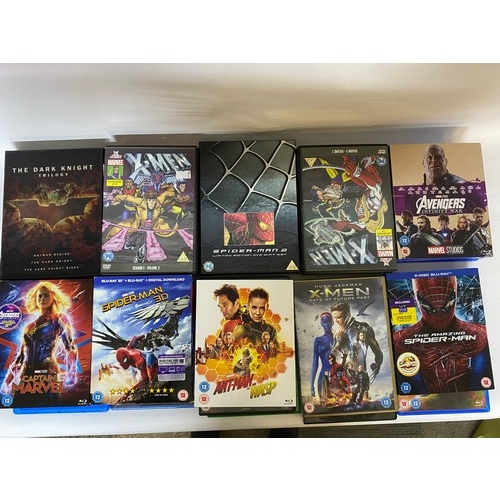 149 - Box of Marvel/DC DVD's and Blurays