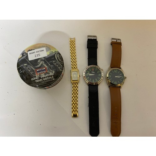 235 - Selection of 4 watches, 2 x Eaglemoss watches, a Lionel Collectable Train watch and a Kelia ladies w... 