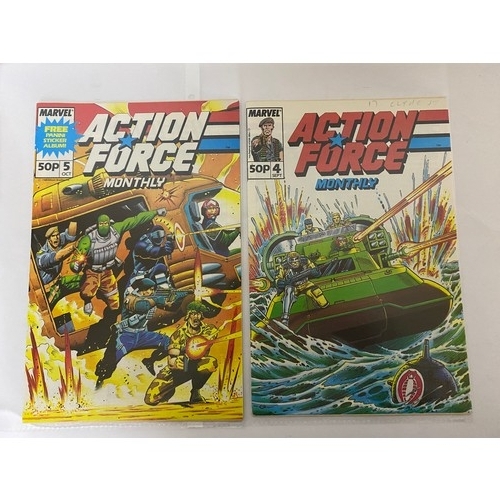 322 - Selection of Vintage Marvel Comics, 7 Action Force comics and 2 Action Force Books made in 1987. Fir... 