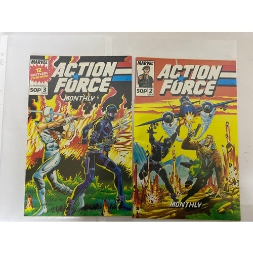 322 - Selection of Vintage Marvel Comics, 7 Action Force comics and 2 Action Force Books made in 1987. Fir... 