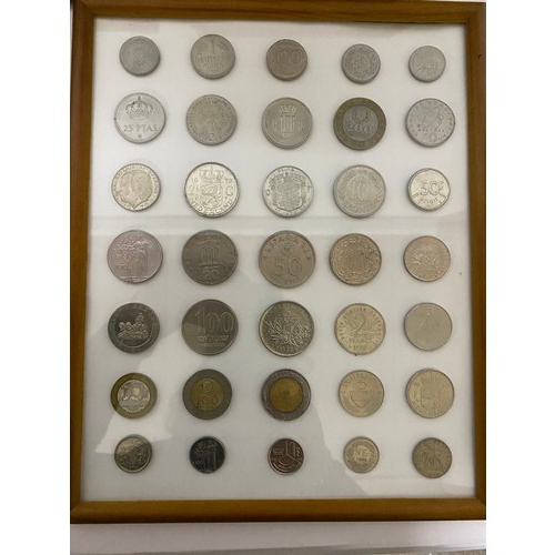 371 - 5 x framed coin collections from around the world