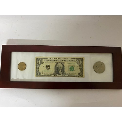 371 - 5 x framed coin collections from around the world