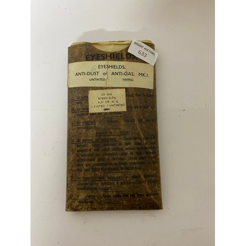 633 - WW2 mk1 anti gas eye shields, 6 in original box