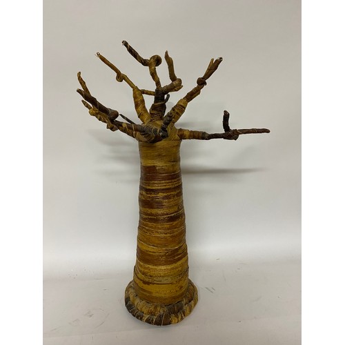 669 - Large Boabab tree, banana fibre model made in Kenya. Can be used as jewellery stand. 47cms