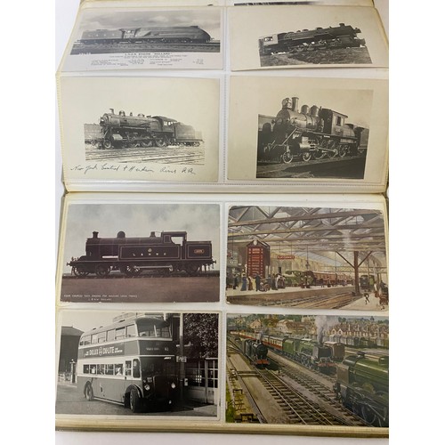 506 - Album of rail, train and tram photo's and postcards