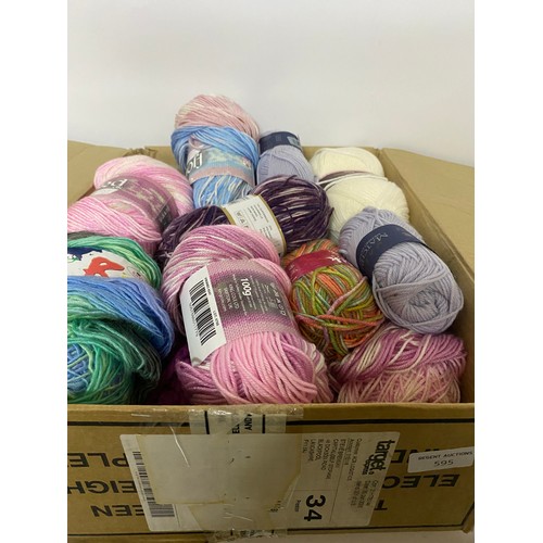 595 - 20 x balls of 100g  wool in mixed colours and makes