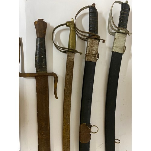 673 - Collection of 4 x Military swords. longest is 38.5cms
