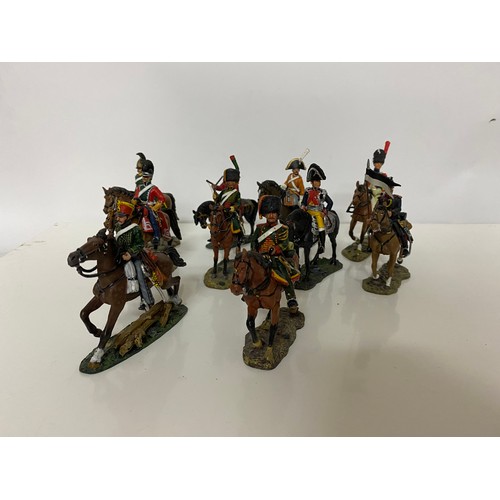 592 - Collection of 10 x Del Prado mounted soldiers