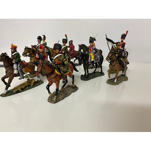 592 - Collection of 10 x Del Prado mounted soldiers