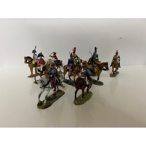 591 - Collection of 10 x Del Prado mounted soldiers