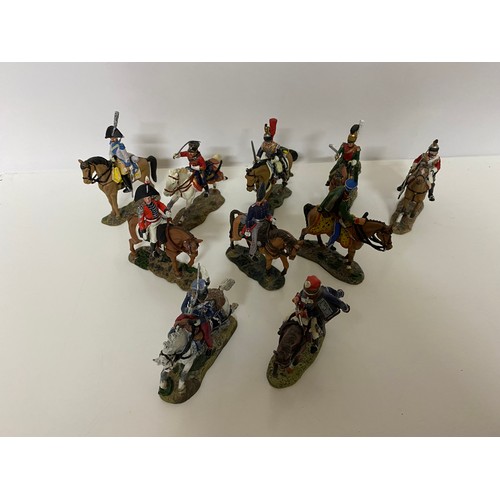 591 - Collection of 10 x Del Prado mounted soldiers