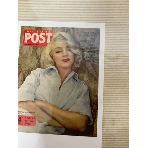 586 - Marilyn Monroe postcard album, plate and collection of first day covers.