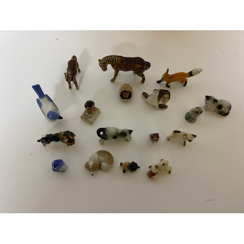 730 - Collection of porcelain animal miniature figures including Lomonosav, Szeiler and Zoocraft