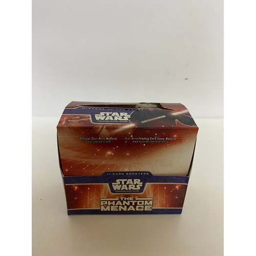 773 - Star Wars The Phantom Menace TCG, box of 15 sealed packets containing seven common cards, three unco... 