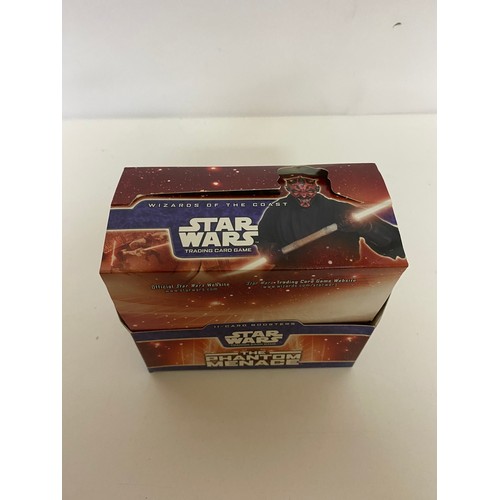 773 - Star Wars The Phantom Menace TCG, box of 15 sealed packets containing seven common cards, three unco... 