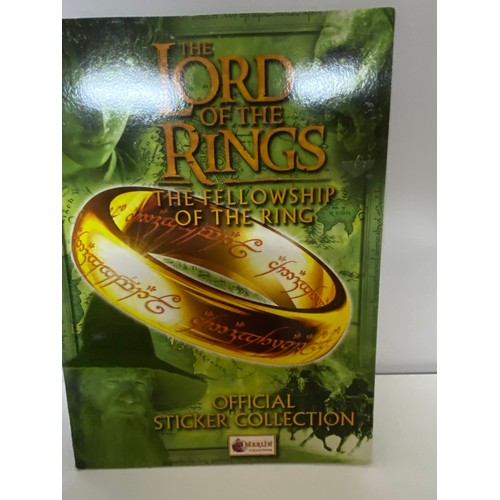 774 - Topps Merlin Lord of the Rings Fellowship of the Ring, new unused sticker album with unused poster i... 