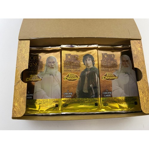 779 - 15 x sealed packets, Topps Lord of the Rings Chrome Trilogy cards in box made in 2004