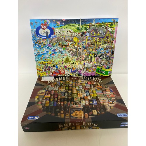 686 - Pair of vintage jigsaw puzzles, 'I Love Bognor Regis' and 'The Brands that Built Britain' both compl... 