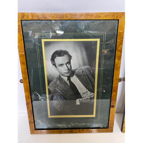 698 - 2 x framed black and white pictures of actors Dennis Price and Gary Cooper.