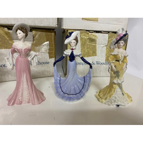 701 - 8 x boxed Compton and Woodhouse miniature Lady figurines from Coalport