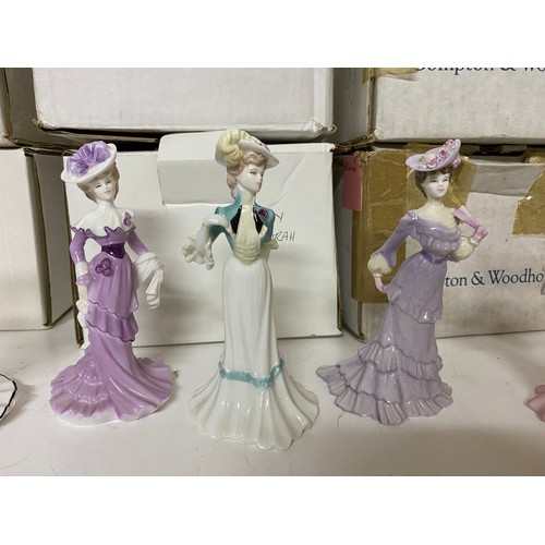 701 - 8 x boxed Compton and Woodhouse miniature Lady figurines from Coalport