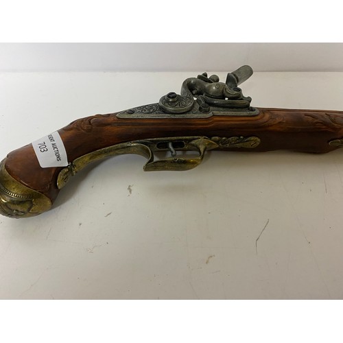 703 - Vintage ornamental flintlock pistol